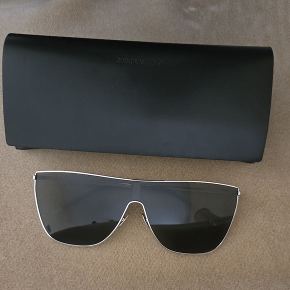 YSL / Saint Laurent - SL 1 Mask Argent Sunglasses - Picture 2 of 6
